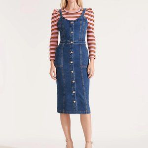 Veronica Beard Leone Tank Denim Pencil Midi Dress